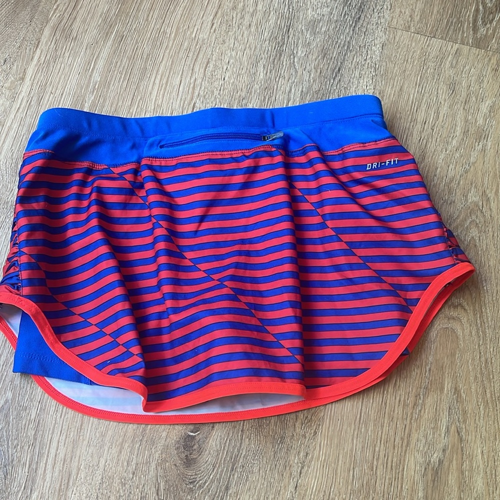 Nike small skort like new blue red strips workout fitness skirt shorts - Picture 6 of 11